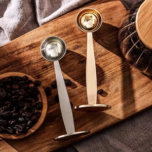 Cuillère à expresso 2-en-1 multifonction en acier inoxydable avec tamper intégré et mesure de 15 ml pour café moulu - Product Image 3