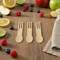 Fourchettes en bambou écologiques de 115 mm de long, fourchettes à fruits et desserts, mini-fourchettes pour apéritifs