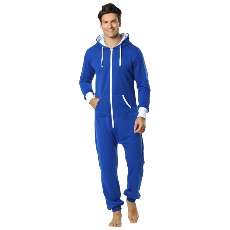 Pigiama intero da uomo stampa personalizzata tutina per adulti pigiama per adulti pigiama plus size pigiama per uomo loungewear produttore