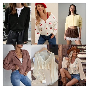 Cárdigan de lana de invierno de manga larga de estilo informal para <span class=keywords><strong>mujer</strong></span>, suéter de punto, diseño <span class=keywords><strong>cruzado</strong></span> de calor frontal, colores de contraste para extranjeros - Product Image 6