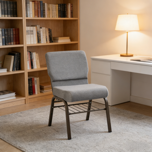 Silla Apilable para Iglesia con Porta Libros y Estructura de Acero de 25 mm, Asientos Resistentes para Auditorio, Salón de Culto y <span class=keywords><strong>Teatro</strong></span> - Product Image 1