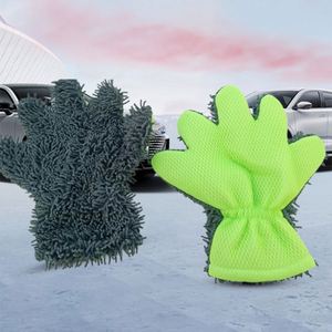 Gants de lavage en chenille à cinq doigts, éponge, chiffon en peluche pour le nettoyage des pneus, serviette de beauté automobile C0081 - Product Image 1