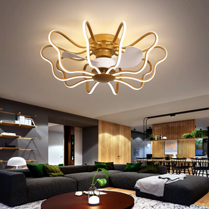 Ventilateur de plafond moderne à profil bas de haute qualité à 6 vitesses en plastique avec LED, moteur CC, télécommande, contrôle par application, purification de l'air - Product Image 3