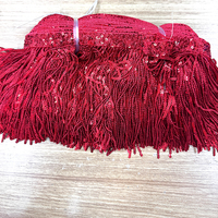 Frange à paillettes de 15 cm, 10 yards par rouleau, pour la danse latine, garniture à paillettes, ceinture à paillettes rondes, dentelle à paillettes, bricolage