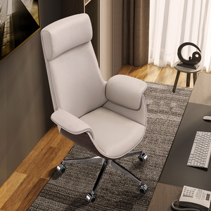 <span class=keywords><strong>Sedia</strong></span> Direzionale <span class=keywords><strong>Comoda</strong></span> per Casa/<span class=keywords><strong>Ufficio</strong></span> con Seduta in Vera Pelle, Design Girevole Semplice per Lunghe Sessioni al Computer - Product Image 2