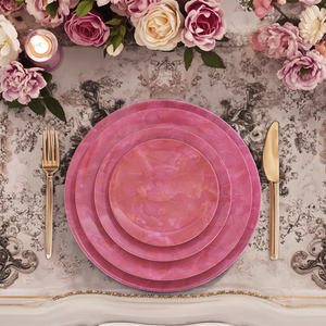Platos de Cena de Mármol Verde, <span class=keywords><strong>Vajilla</strong></span> de Porcelana con Textura Cerámica, Apta para Lavavajillas, para Bodas y Fiestas - Product Image 4
