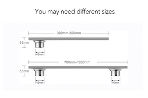 Personalizzare diverse dimensioni del bagno di drenaggio dell'acqua in acciaio inox sottile lungo rivestimento lineare piano di scarico rettangolare con fori rotondi - Product Image 6