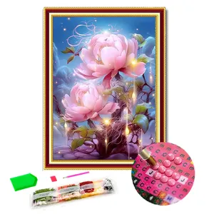 Luminous Flower Picture Full Drill Arts Craft Canvas Supply For Home Wall Decor Adults And Kids DIY 5D Diamond Painting Kit