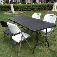 Table pliante rectangulaire en plastique blanche non pliante de 6 pieds en gros Table d'événements de jardin à manger légère et portable pour hôtels