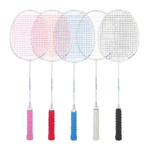 Cheap fábrica saleCarbon fibra badminton raquete 4U5U super leve ofensivo masculino e feminino adulto atacado