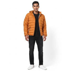 Veste matelassée en toile chaude d'hiver pour hommes et femmes, OEM personnalisé, rembourrage en coton, fermeture éclair sur le devant, logo, style à capuche - Product Image 1