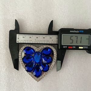 奢华设计师DIY心形钻石水晶合金大尺寸心形饰物垃圾箱鞋装饰平背配件 - Product Image 6