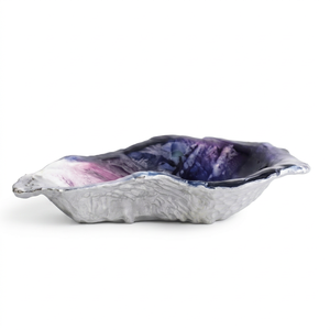 Cuenco decorativo de metal con diseño artístico de concha de ostra natural profunda para un ambiente de lujo en el hogar, un impresionante adorno para la mesa. - Product Image 1