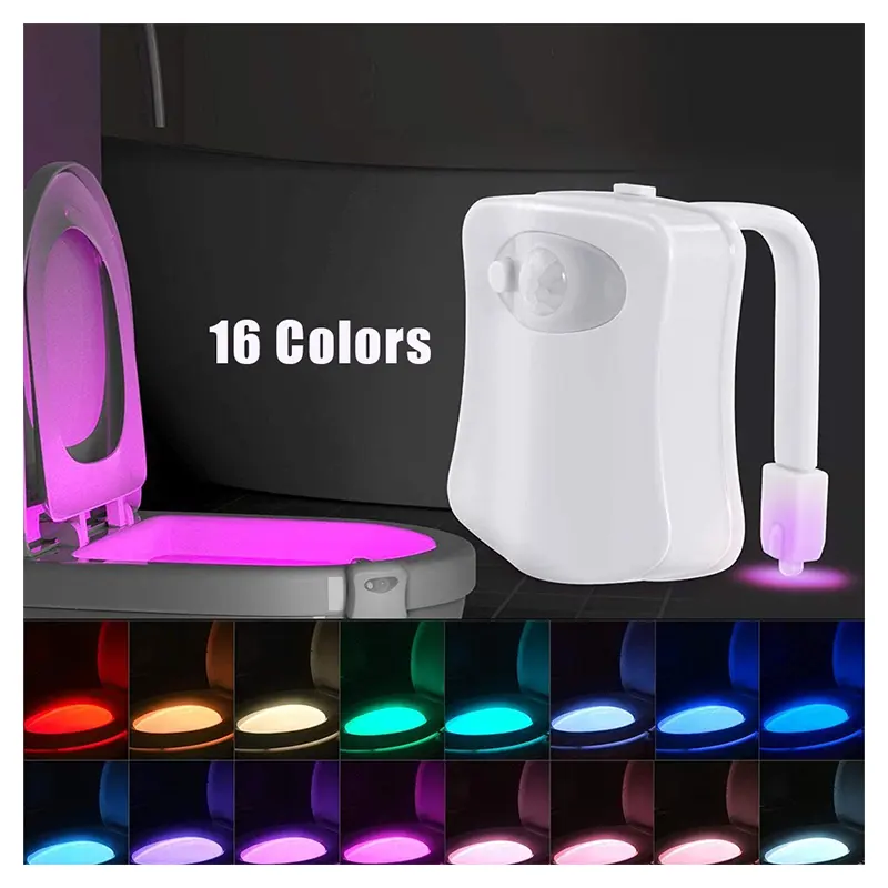 8/16 Colors Smart Motion Sensor LED Toilet Light Waterproof Backlight Induction Night Light For Bathroom Toilet