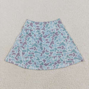 RTS Hunting Mallard Ducks Camouflage Print Quick Dry Spandex/Polyester Lined Little Girls <b>Skirt</b> Shorts Tennis Sister Kids Skorts - Product Image 2