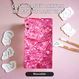 Cash Money Private <b>Label</b> Eyelash Extensions Sustainable Acrylic Magnetic Lash Tile Butterfly Heart Flower Square Multifunctional - Product Image 5
