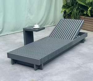 كراسي الاستلقاء على الشمس على الطراز البسيط سرير شمسي رائع مع طاولة فندق شاطئ مقاوم للماء فيلا ألومنيوم سرير نهاري - Product Image 4