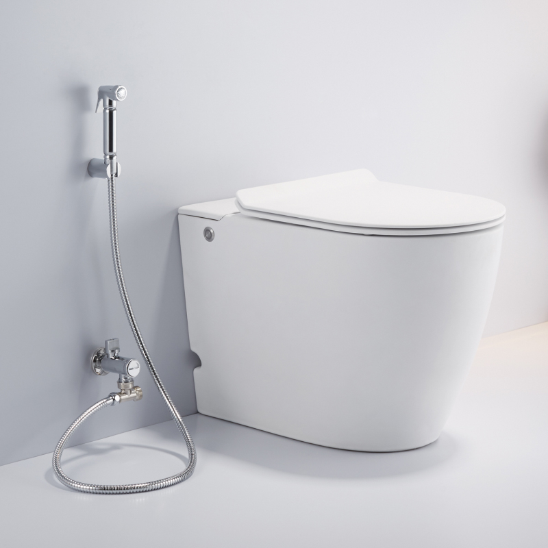 tankless pulse flushing floor mount water closet round shape toilet for mini bathroom small size space