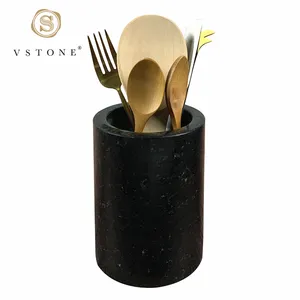 Porte-ustensiles en granit noir, pierre naturelle, pour la cuisine, 1 pièce - Product Image 1