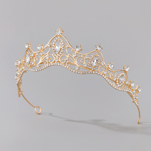 Corona de Princesa Estrellada Brillante, Elegante Corona de Novia Multicolor con Pedrería, Corona de Aleación Moderna para Cumpleaños de 15 Años - Product Image 1