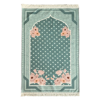 Tapis de prière musulman portable ultra fin en daim avec sac de rangement, pliable, cousu à la main, avec pompon, Sajjada pour les voyages, cadeau du Ramadan et de l'Aïd