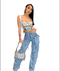 <span class=keywords><strong>Canotta</strong></span> Estiva Sottile <span class=keywords><strong>con</strong></span> <span class=keywords><strong>Spalline</strong></span> <span class=keywords><strong>Sottili</strong></span> e Stampa per Donne Europee e Americane - Product Image 6