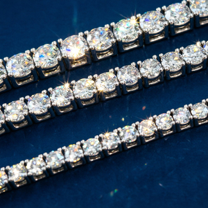 Collar Tonglin de Plata de Ley 925 con Moissanita, Estilo Clásico, Engaste Completo con Corte Brillante Redondo de 3.0/4.0/5.0MM - Product Image 4
