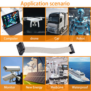 Câble plat gris à pas de 0,635 mm, connecteur SDC 16 broches, 100 mm, OEM UL20674 30AWG, pour produits électriques - Product Image 6