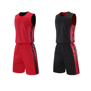 Double Sided Basketball Suit Set for <b>Men</b> Mesh Breathable Quick Dry Sleeveless Loose Fit Professional Training Jerseys - Product Image 4