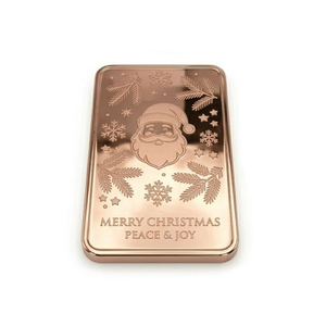 Barre commémorative de Noël en cuivre massif, personnalisée, à finition miroir givré de précision, pour cadeaux d'entreprise VIP, vente en gros - Product Image 3