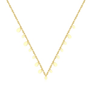 Collier pendentif tendance en acier inoxydable plaqué or 18 carats, hypoallergénique, minimaliste, pour femme - Product Image 1