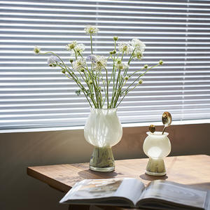 Jarrón Medieval Mini de Alta Gama, Estilo Crema, Jarrón Alto, Decoración para el Hogar, Adornos Florales, Jarrón de Cristal Artístico - Product Image 2