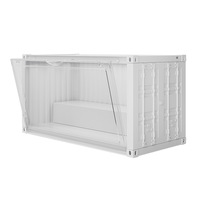 Vitrine transparente en forme de conteneur PP avec couvercle anti-poussière et éclairage LED pour collection de figurines et de poupées de bureau