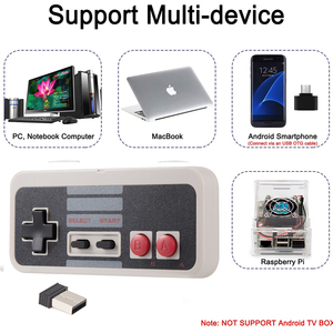 2pcs 2.4GHz sạc không dây USB từ xa NES Mô phỏng trò chơi pad điều khiển cho Windows XP 7 8 11 & Mac NES trò chơi - Product Image 3