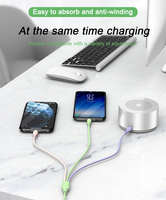 Cable de Carga Rápida Multiusos 3 en 1 de PVC Tipo C Micro USB EV de 1.2 Metros y 2.4A para iPhone y Teléfonos Android