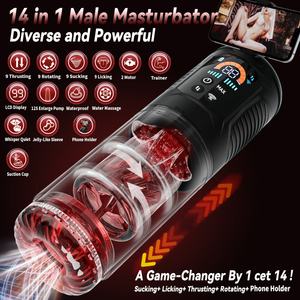 Masturbador Automático Masculino 14 en 1, Impermeable, con 9 Modos de Succión, Función de Copa, Juguete Sexual - Product Image 6