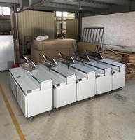 Table de préparation de sandwichs et de pizzas avec comptoir en marbre et réfrigérateur à 3 portes pour restaurant de restauration rapide
