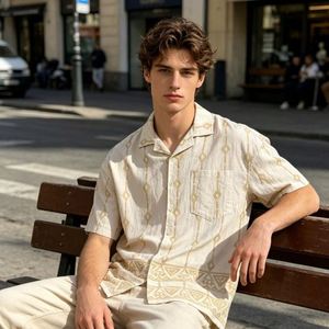 Camisas de lino transpirables con botones para hombre, estilo Broderie Anglaise, de Turquía, al por mayor. - Product Image 6