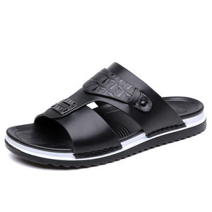 Sandales à enfiler en PU pour hommes, à bout ouvert, semelle extérieure en caoutchouc antidérapante, pour le travail et la conduite, chaussures d'été décontractées pour la plage - Product Image 4