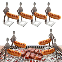Support à saucisses en acier inoxydable WELAND pour barbecue en extérieur, forme humaine amusante, support à saucisses original