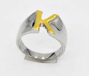 Main material stainless steel fashion 18K gold Letter K ring for children DM--400