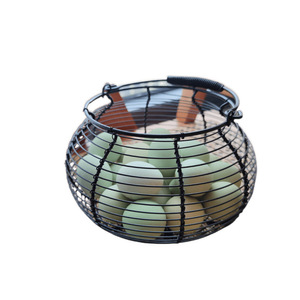 DS5712 panier de collecte d'oeufs de poulet rond en métal panier de collecte porte-oeufs frais panier à oeufs en fil de ferme - Product Image 5