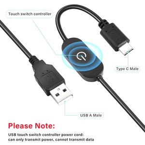 DC 5V <strong>USB</strong> Power <strong>Switch</strong> Cable <strong>USB</strong> 2.0 a to Type <strong>C</strong> Male LED Touch Dimmer Cord Single Colour Dimming on Off <strong>Switch</strong> Controller Cable - Product Image 4