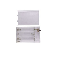 3 boîtier de support de batterie AA avec interrupteur 4.5V étuis de batterie transparents avec marche/arrêt pour bande led guirlande lumineuse féerique