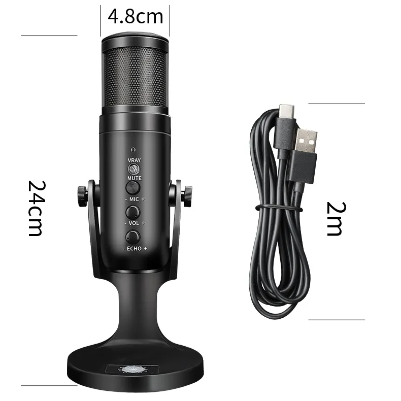 Factory Direct Studio wireless usb condenser Microphone noise cancelling kit Recording Professional desktop microphone