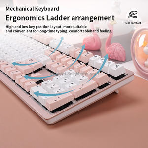 Teclado Mecánico Silencioso de 108 Teclas, Triple Modo, Retroiluminación RGB Cherry, Tamaño Completo, Interfaz Tipo-C, Intercambiable en Caliente, Inalámbrico de 2.4Ghz para Juegos - Product Image 3