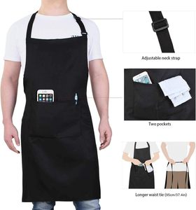 <span class=keywords><strong>Tablier</strong></span> de cuisine professionnel personnalisé avec logo, pour homme et <span class=keywords><strong>femme</strong></span>, avec poche, réglable, résistant à l'eau et à l'huile, <span class=keywords><strong>tablier</strong></span> noir - Product Image 2