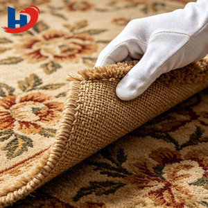 Tapis mural HENGJIU à motifs floraux bohèmes, tapis tufté en PP et nylon, design personnalisé, tapis d'intérieur de luxe pour hôtel - Product Image 5