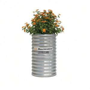 Jardinière en acier Allbaca International, 15,7 x 15,7 x 26,8 pouces, style rustique, revêtement poudré, pot à fleurs - Product Image 1