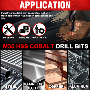 Songqi M2 HSS 6542 mũi khoan xoắn, DIN 338 tuân thủ, được thiết kế chính xác cho thép không gỉ và kim loại cứng - Product Image 6